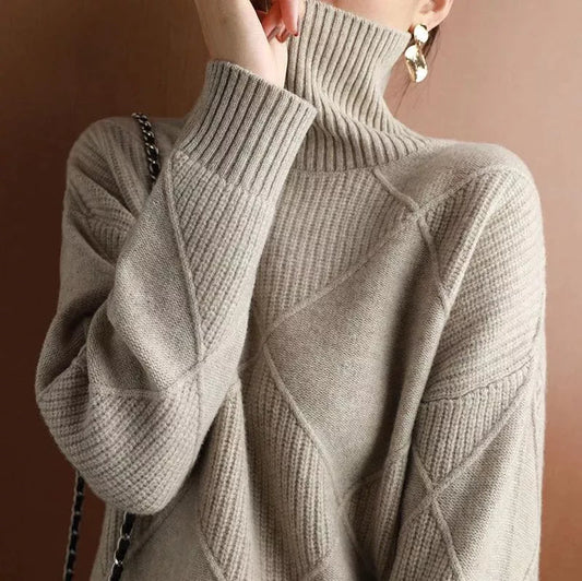 CARDIGAN COL ROULÉ EN CACHEMIRE