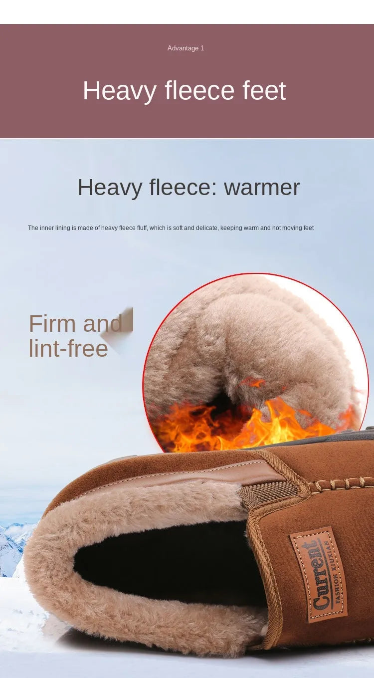 Bequeme wasserdichte warme Leder-Schneestiefel