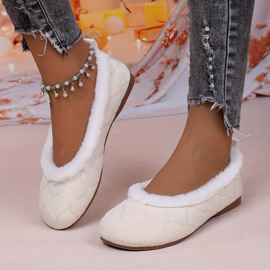 🔥 Dernière journée de promotion 50 % de réduction – Chaussures plates Mary Jane en peluche douces pour femmes
