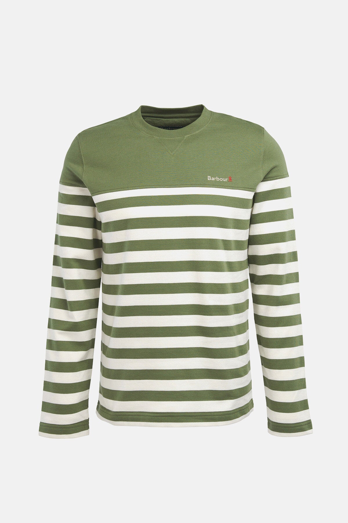 Firthmoor stripe crew T-shirt - BURNT OLIVE