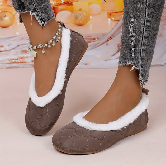 🔥 Dernière journée de promotion 50 % de réduction – Chaussures plates Mary Jane en peluche douces pour femmes