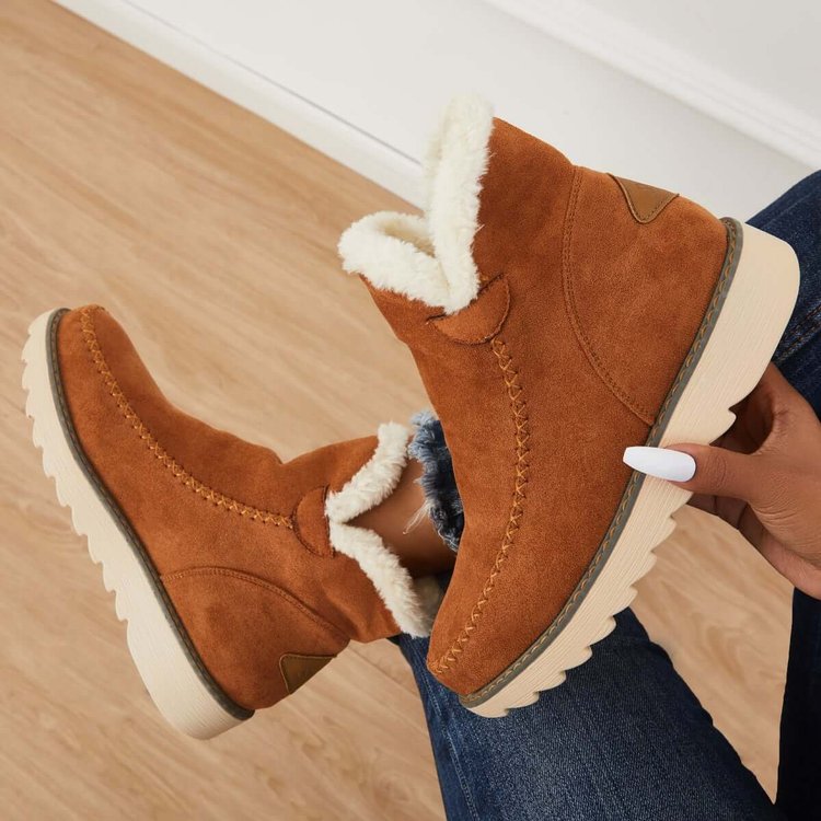 Klassische rutschfeste Knöchel-Schneestiefel für Damen