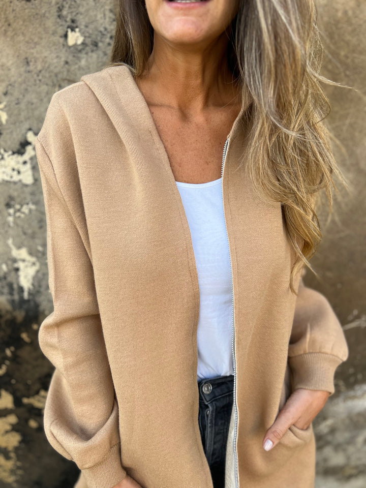 CLEARANCE SALE🔥 Rundhals-Reißverschlussjacke mit langen Ärmeln im Freizeit-Look