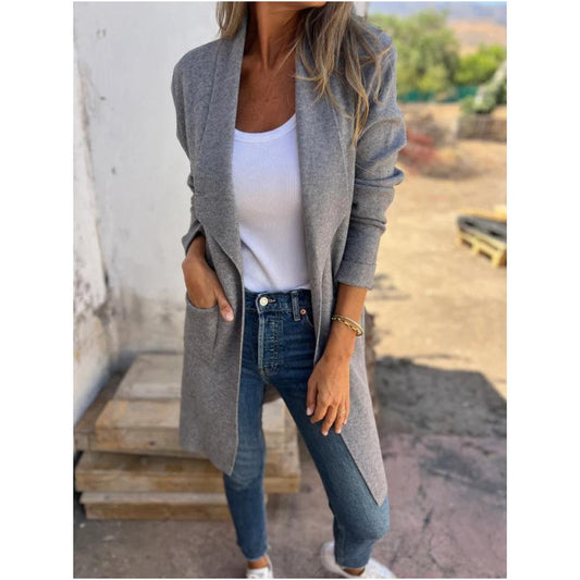 🔥Plus que 36 en stock - Cardigan décontracté à col à revers et manches longues