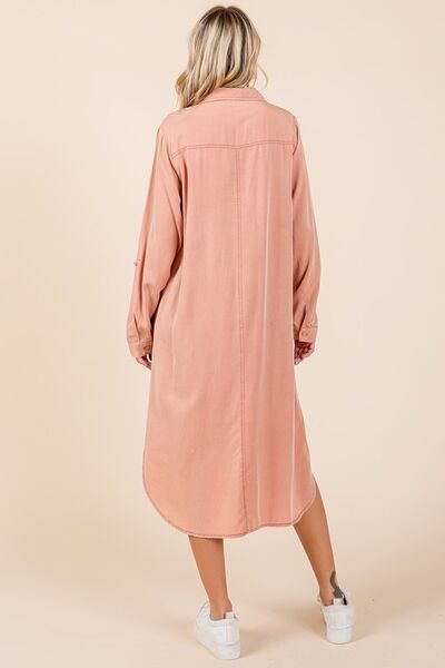 Mittoshop Hemdkleid mit langen Ärmeln und Knopfleiste