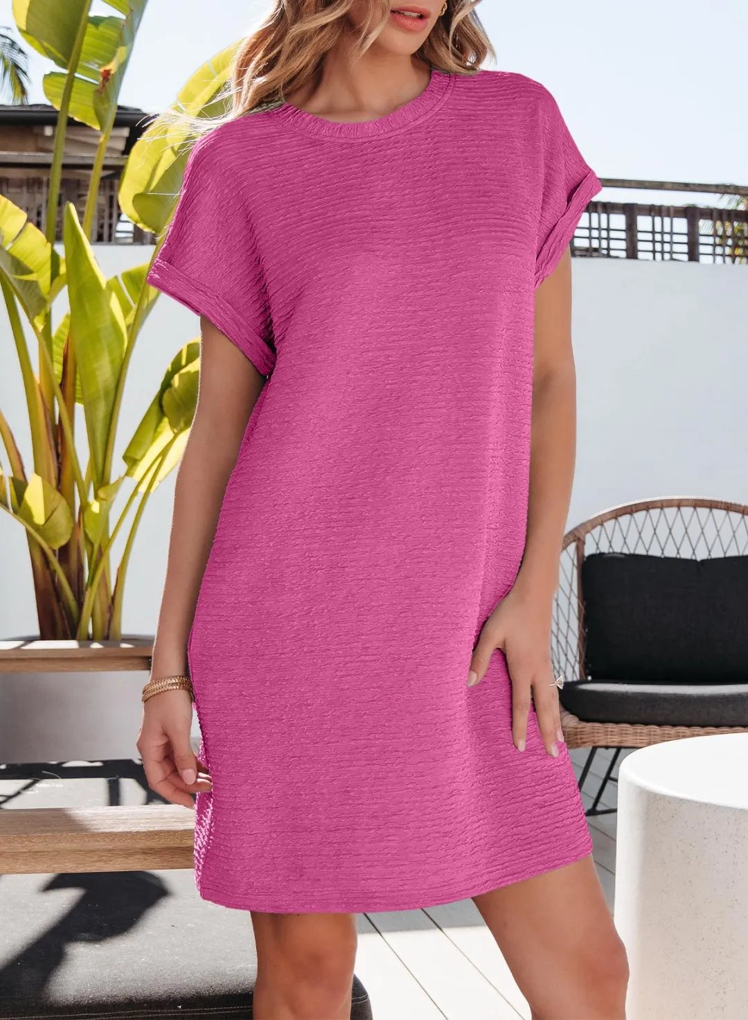 Robe d'été légère 2025 pour femme, à manches courtes, avec poches