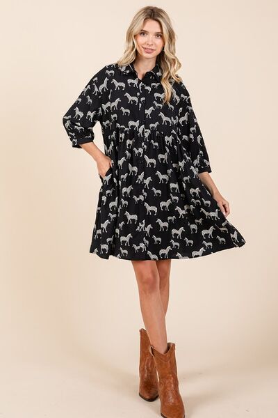 Mittoshop Zebra-Print Hemdkleid