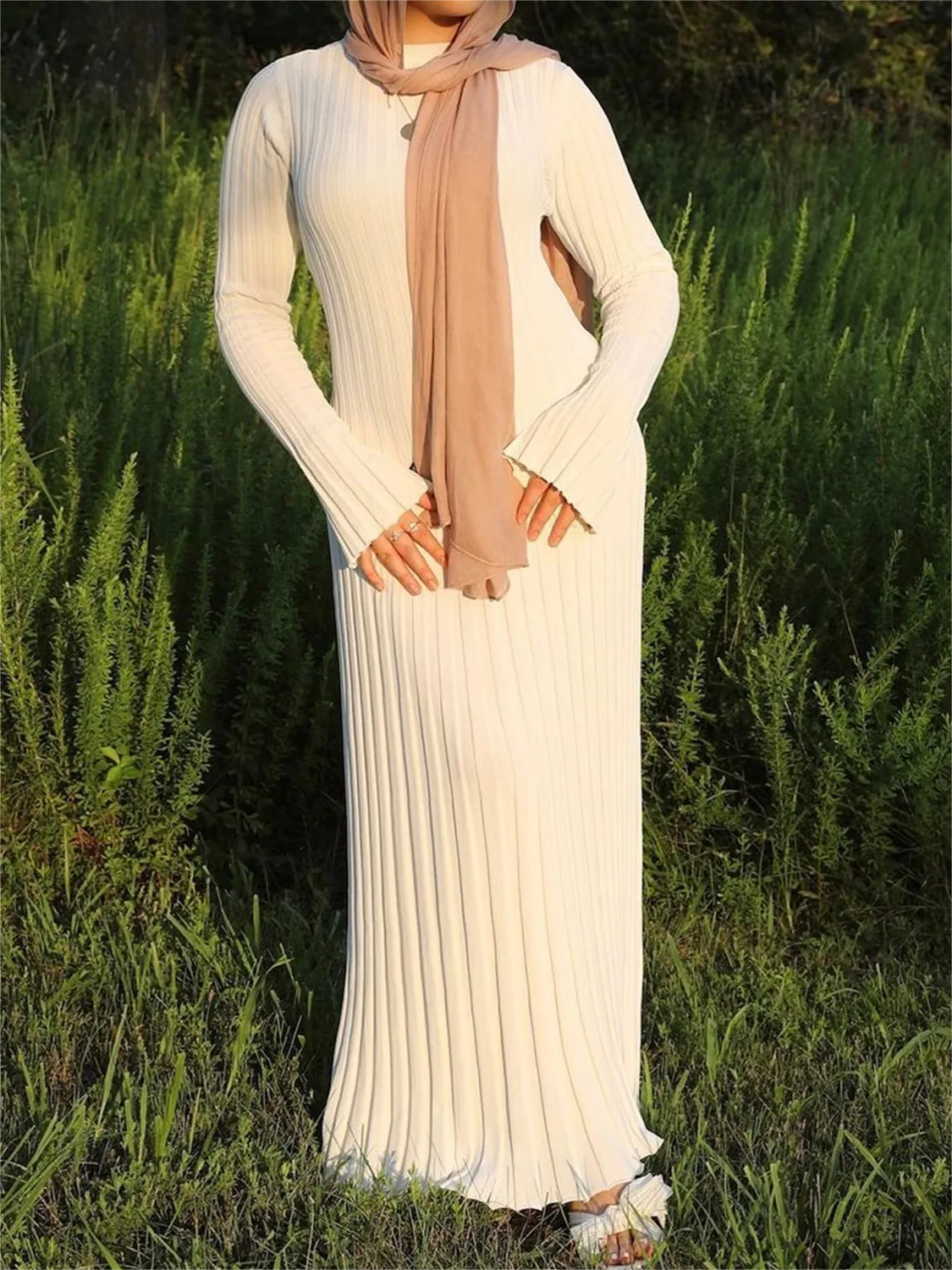 Herbstliches Strickkleid mit Ärmeln (2 kaufen, kostenloser Versand)