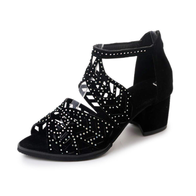 🔥2024 FLASH SALE 50% RABATT🔥Damen-Fashion-Sandalen mit klobigem Absatz und Cut-Outs
