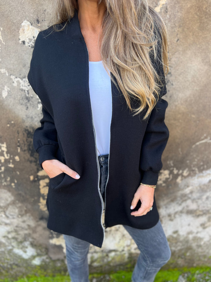 CLEARANCE SALE🔥 Rundhals-Reißverschlussjacke mit langen Ärmeln im Freizeit-Look
