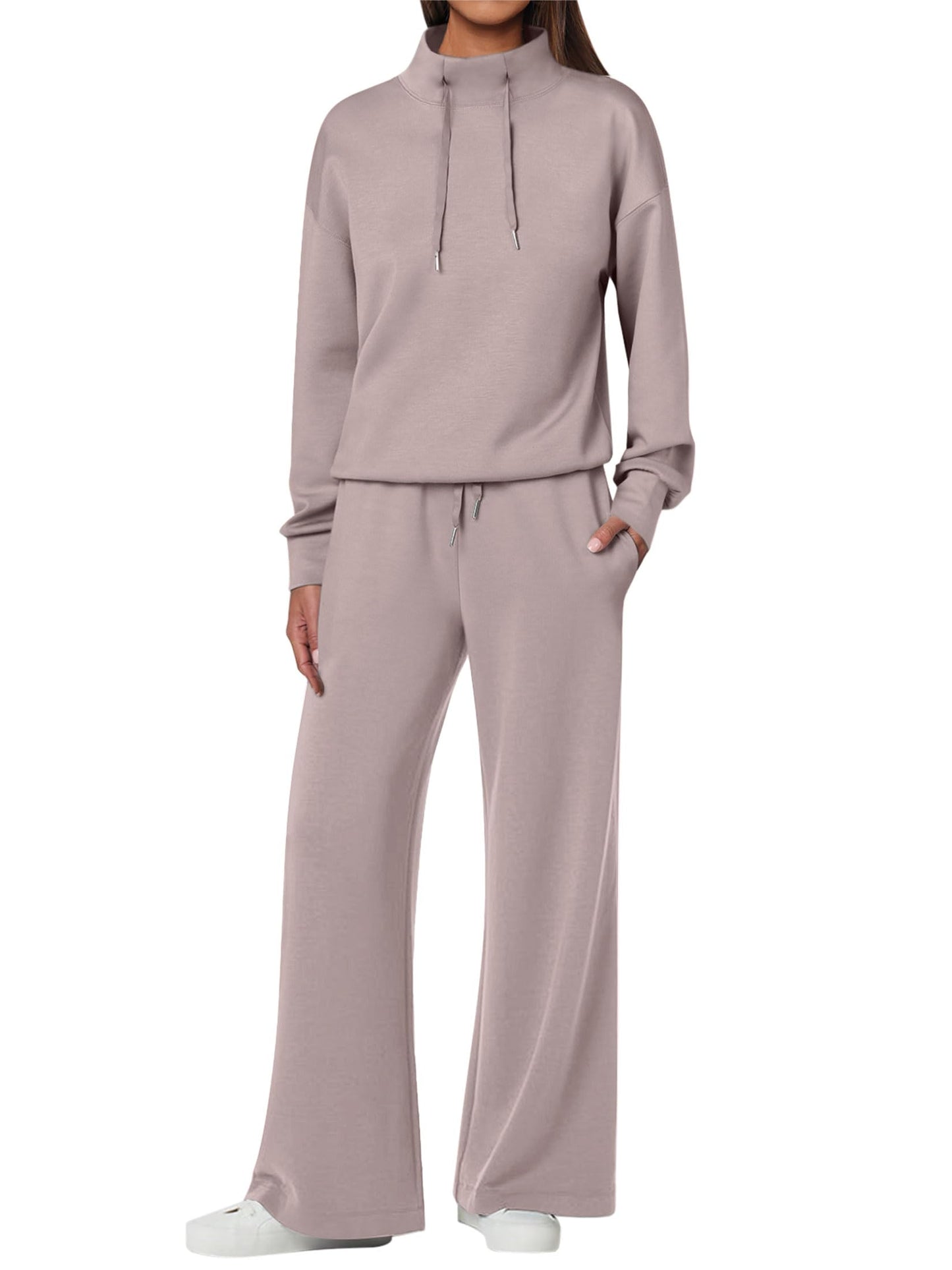 NEU 🔥 Damen Baumwolle Zweiteiler Oversized Kapuzenpullover Weite Beine Jogginghose Lässiges Set