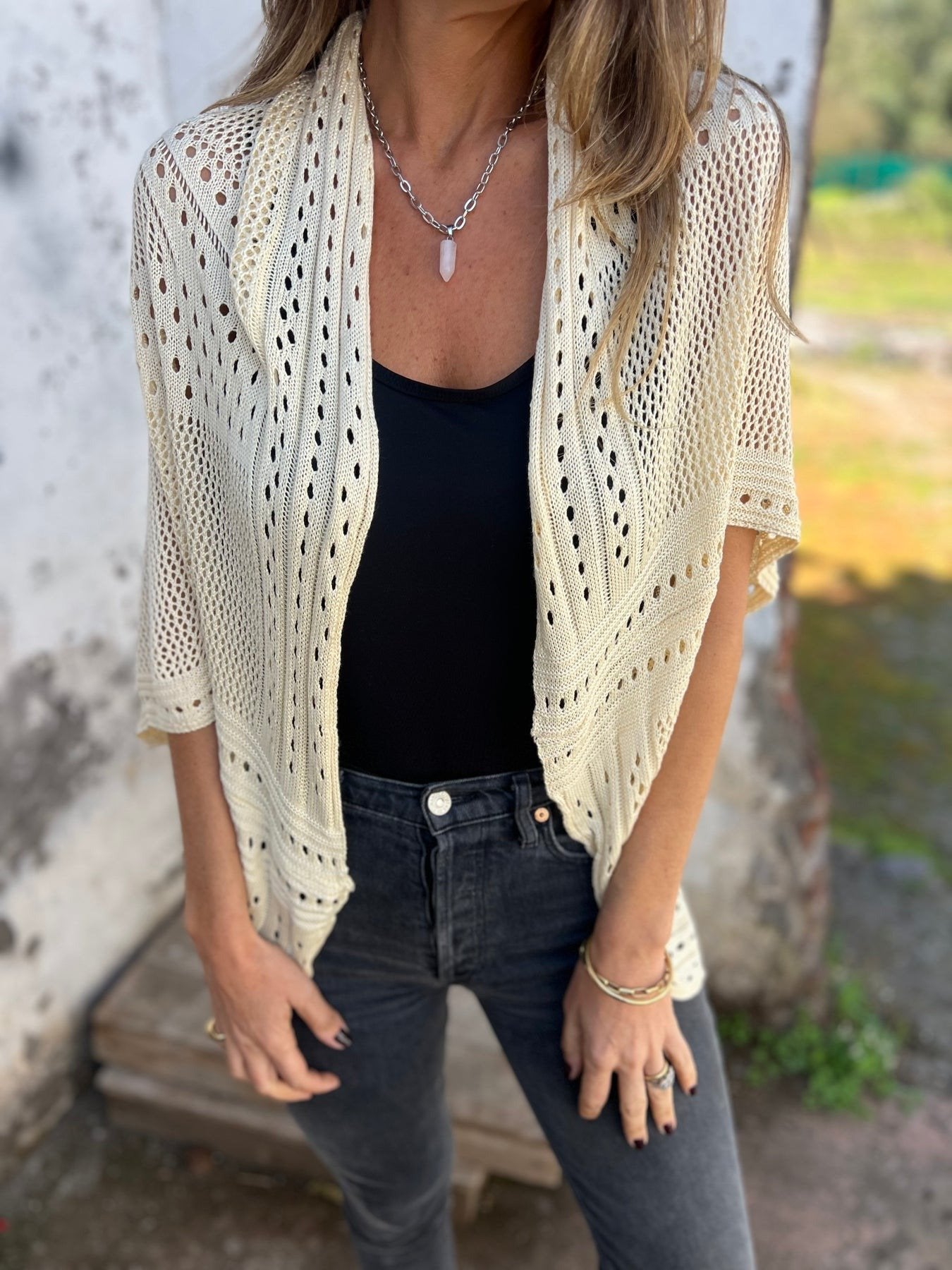 LIQUIDATION🔥Gilet femme creux demi-manches
