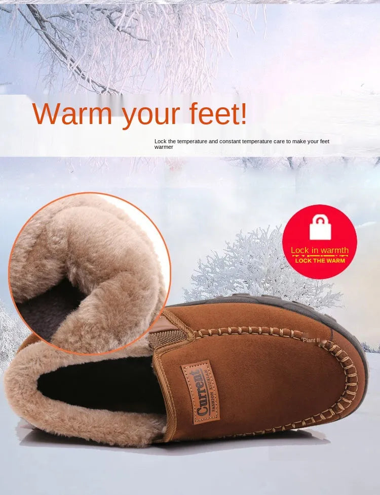 Bottes de neige confortables, imperméables et chaudes en cuir