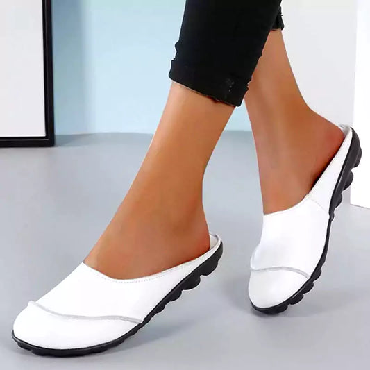 Sandales plates confortables LetcloTM en cuir à semelle souple