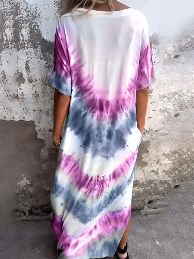 Tie-Dye-Kurzkleid mit Taschen in voller Größe