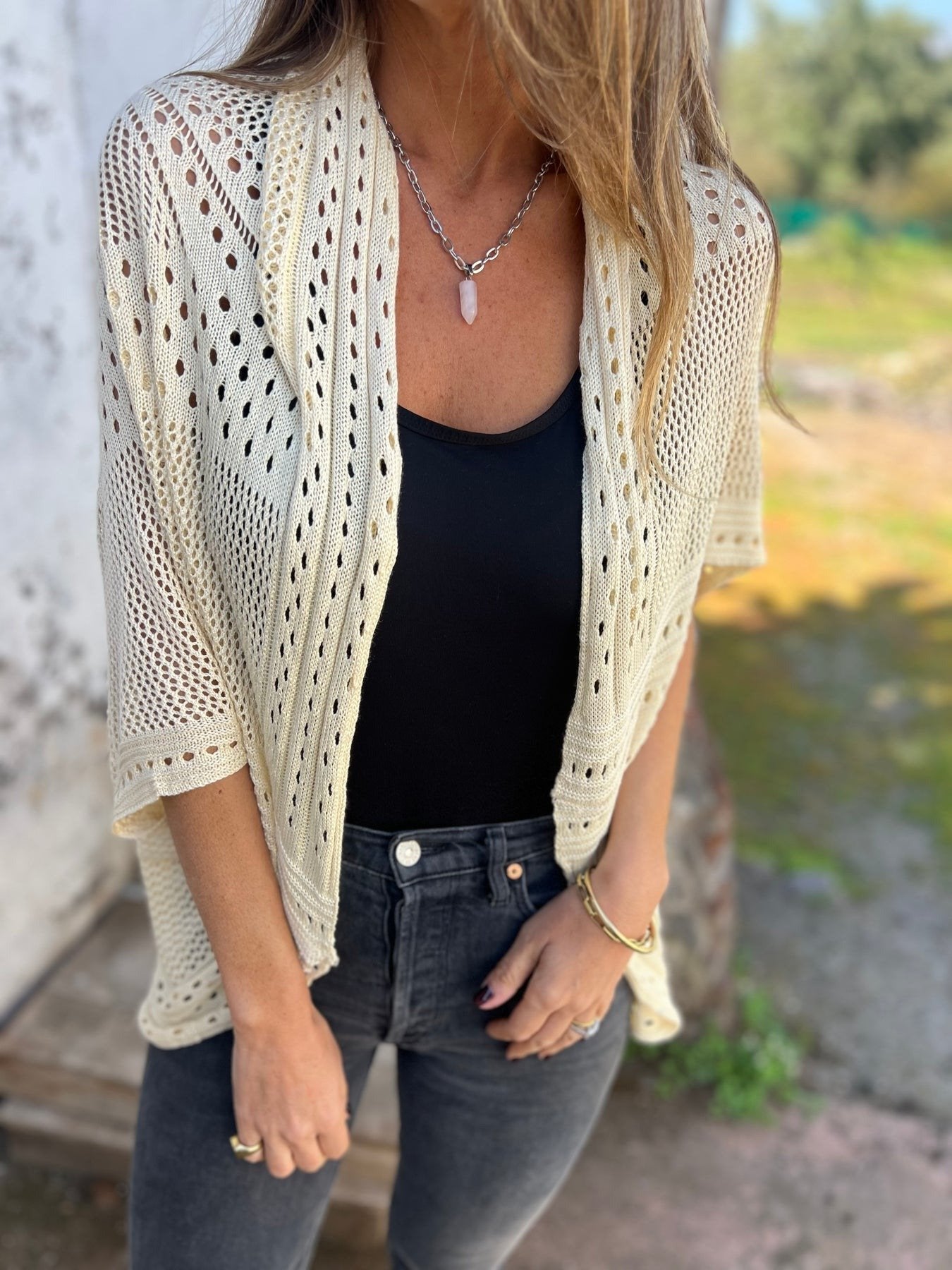 LIQUIDATION🔥Gilet femme creux demi-manches