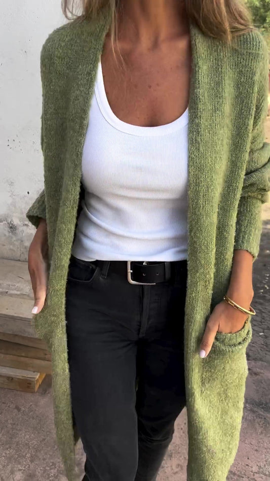 🔥Plus que 36 articles en stock - Gilet décontracté surdimensionné en maille avec poches pour femme