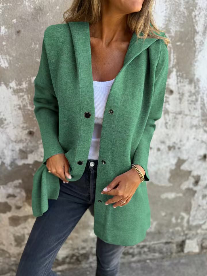 RÄUMUNGSVERKAUF🔥 Freizeitjacke mit Kapuze und einer Knopfleiste