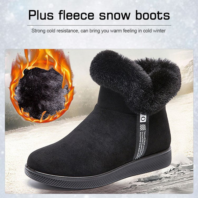 Damen Plüsch-Skistiefel mit seitlichem Reißverschluss