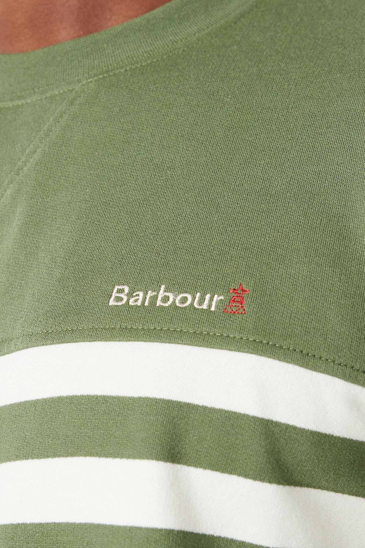 Firthmoor stripe crew T-shirt - BURNT OLIVE