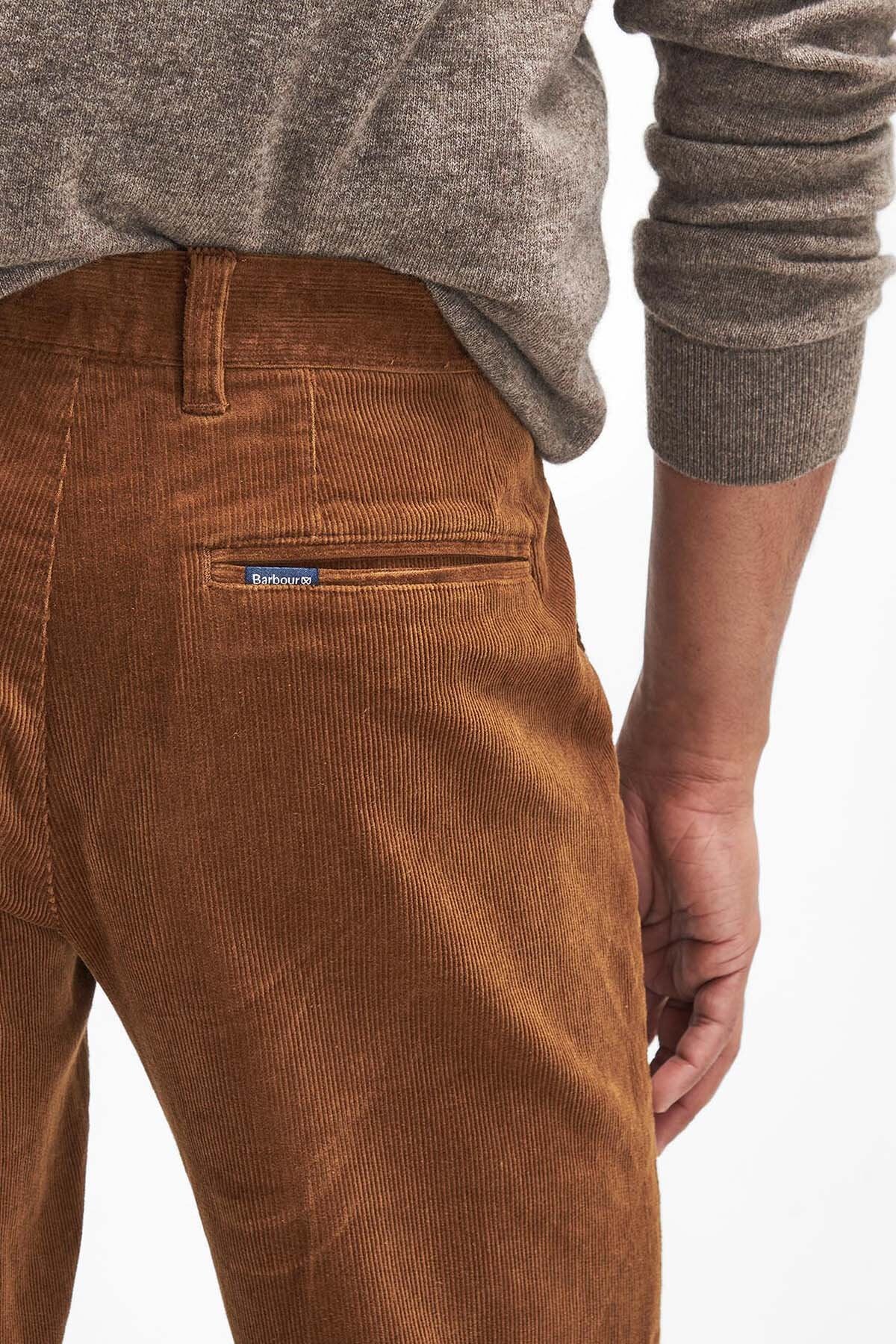 Stretch Cord Tailored Trousers - DARK HONEY