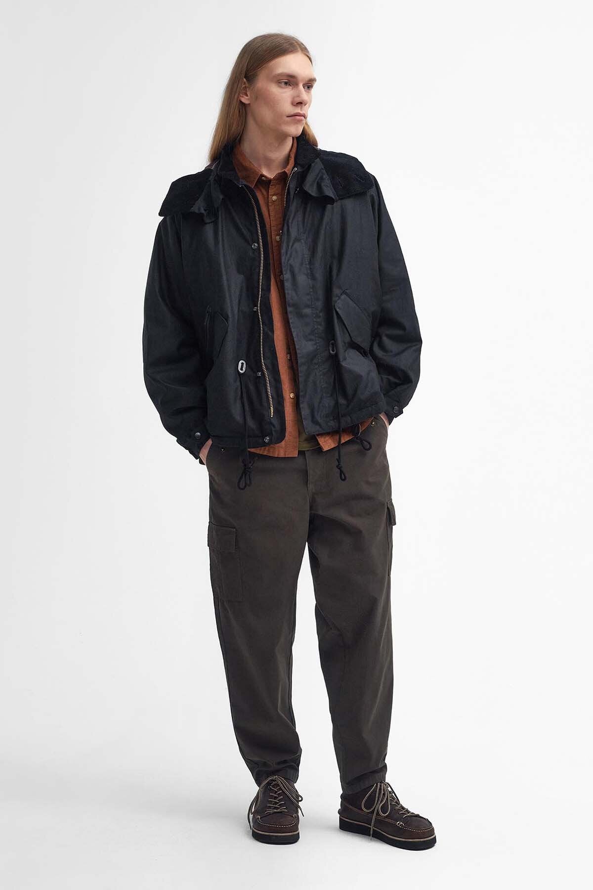Short Wind Waxed Parka - BLACK