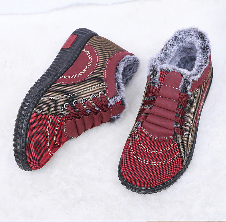 Damen Winter Warme Fleece-gefütterte Rutschfeste Baumwollschuhe mit weicher Sohle
