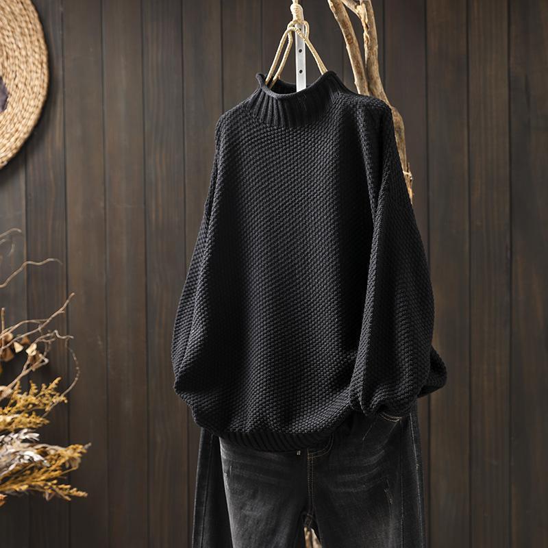 Rollkragenpullover mit dreidimensionalem Rautenstrickmuster