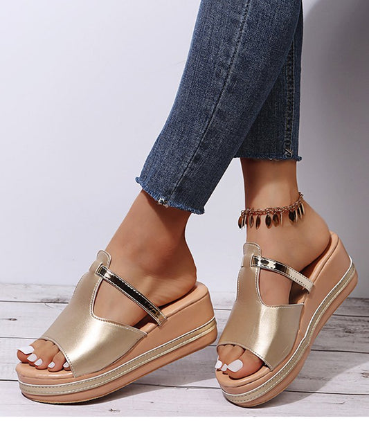 🔥 Dernière journée de promotion -50 % - Sandales orthopédiques compensées en cuir pour femmes
