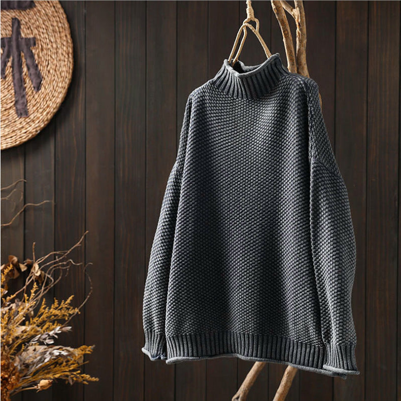 Rollkragenpullover mit dreidimensionalem Rautenstrickmuster