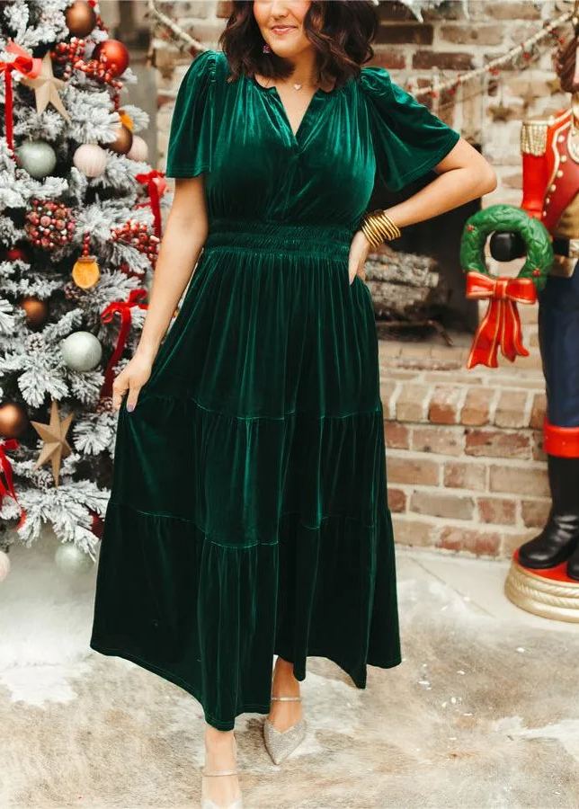 Nouvelle robe longue étagée en velours pour femme (2 achetées, livraison gratuite)