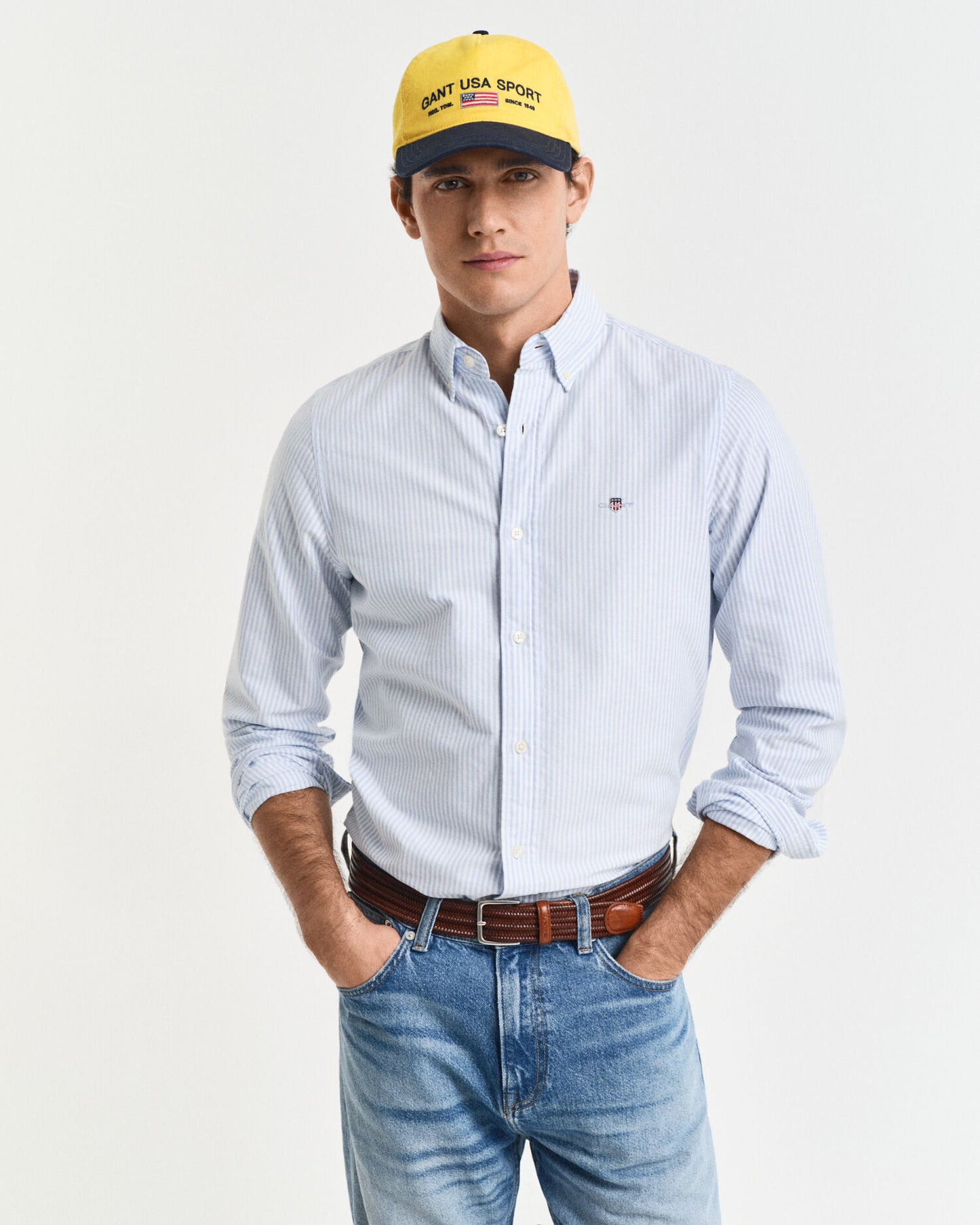 Slim Fit Banker Stripe Classic Oxford Shirt