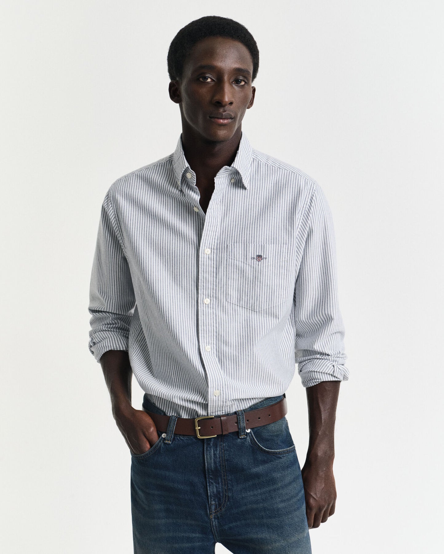 Regular Fit Banker Stripe Classic Oxford Shirt