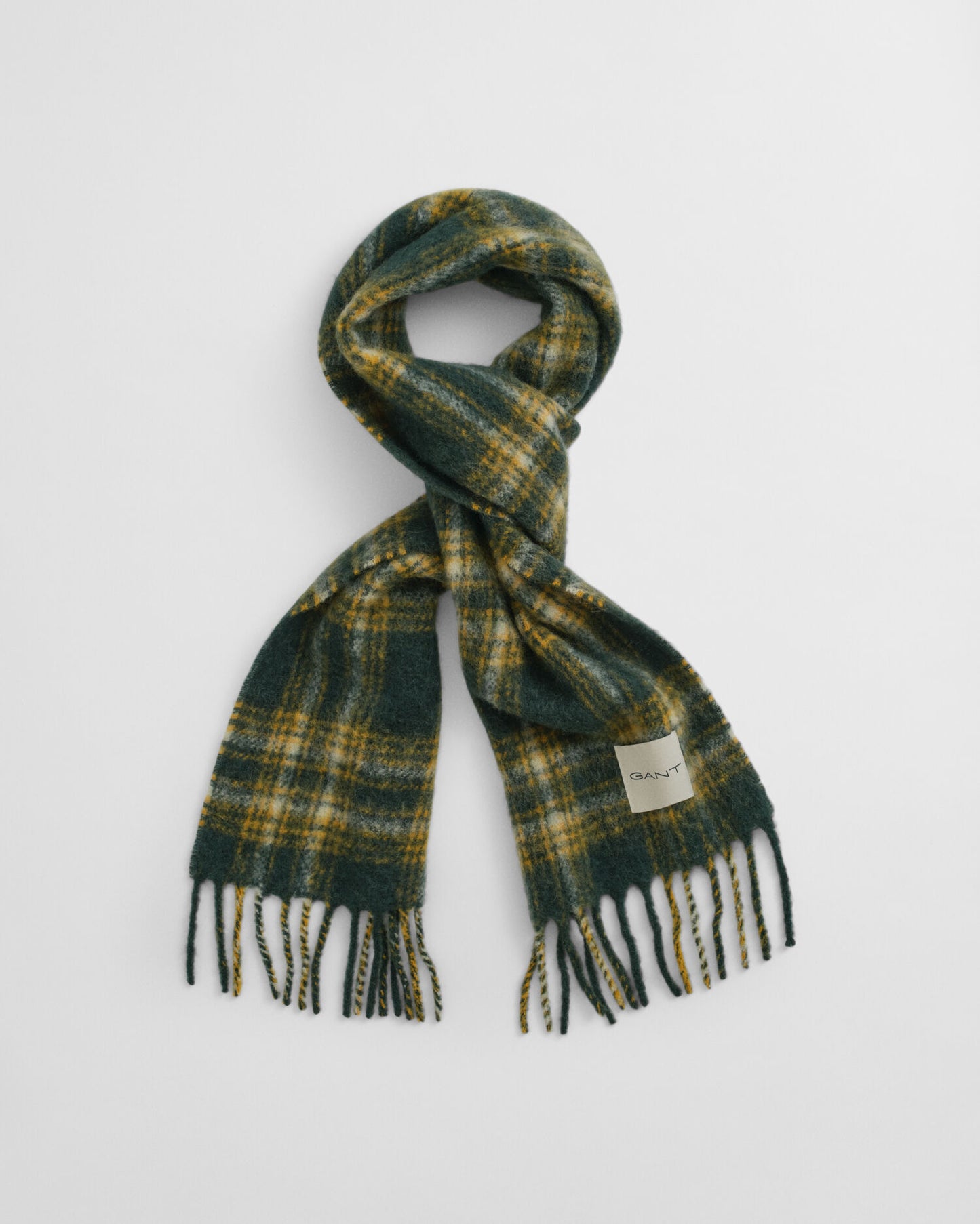 Checked Mohair Alpaca Blend Scarf