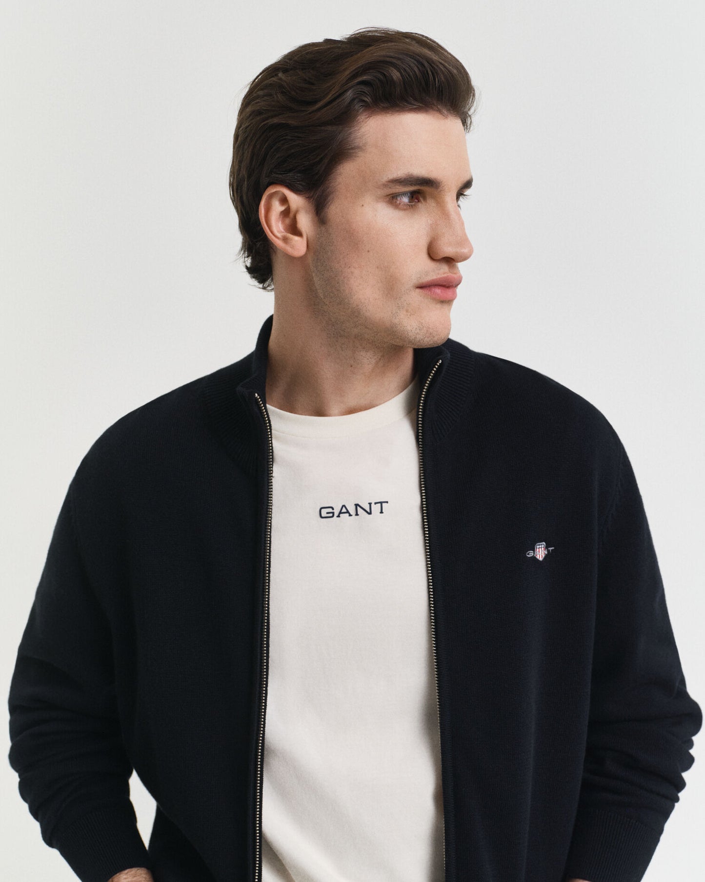 Casual Cotton Zip Cardigan