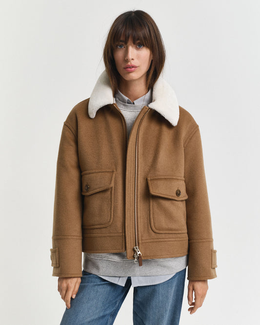 Wool Blend Flight Jacket