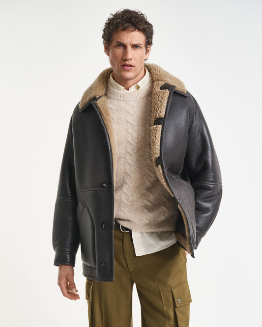 Worn-In Leather Shearling Jacket